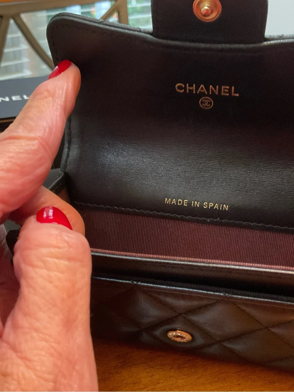 Chanel Classic Black lambskin wallet decade with Gold CC logo AUTHENTIC